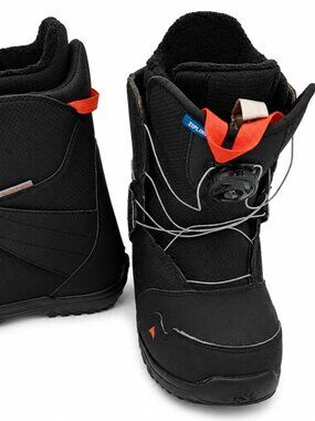 Burton Zipline BOA Kids Snowboard Boots Youth US 6 Black Orange EUC